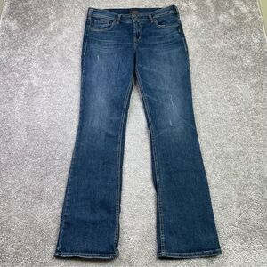 Silver Jeans Women’s 30X32 Blue Elyse Slim Boot Mid-Rise Dark Denim Stretch